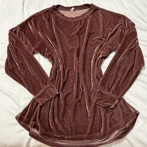 Wishlist Brown Velvet Long Sleeve Top